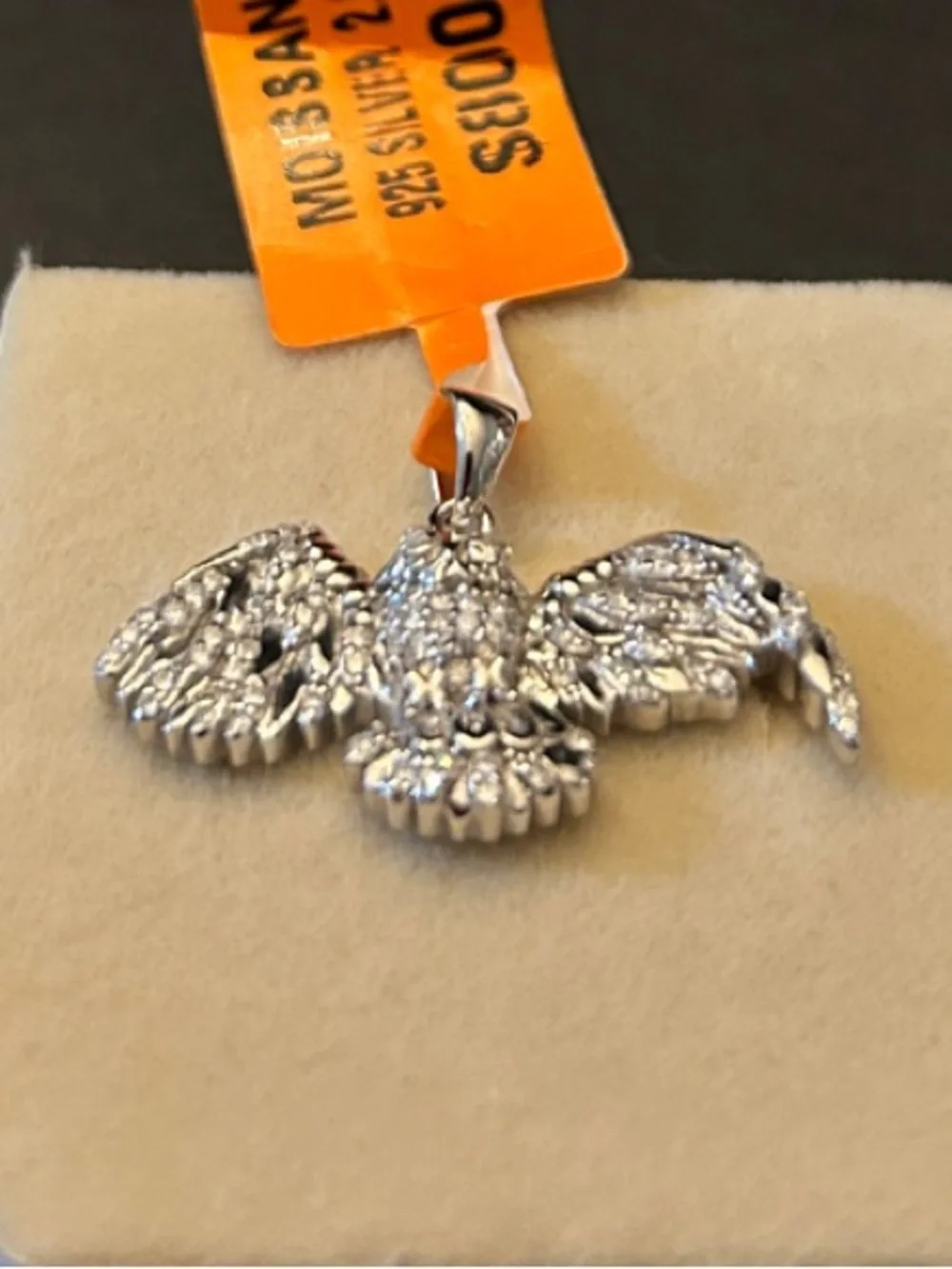 2.00CTW Pave’ Moissanite Owl 🦉 Pendant Necklace set in 925 Sterling Silver